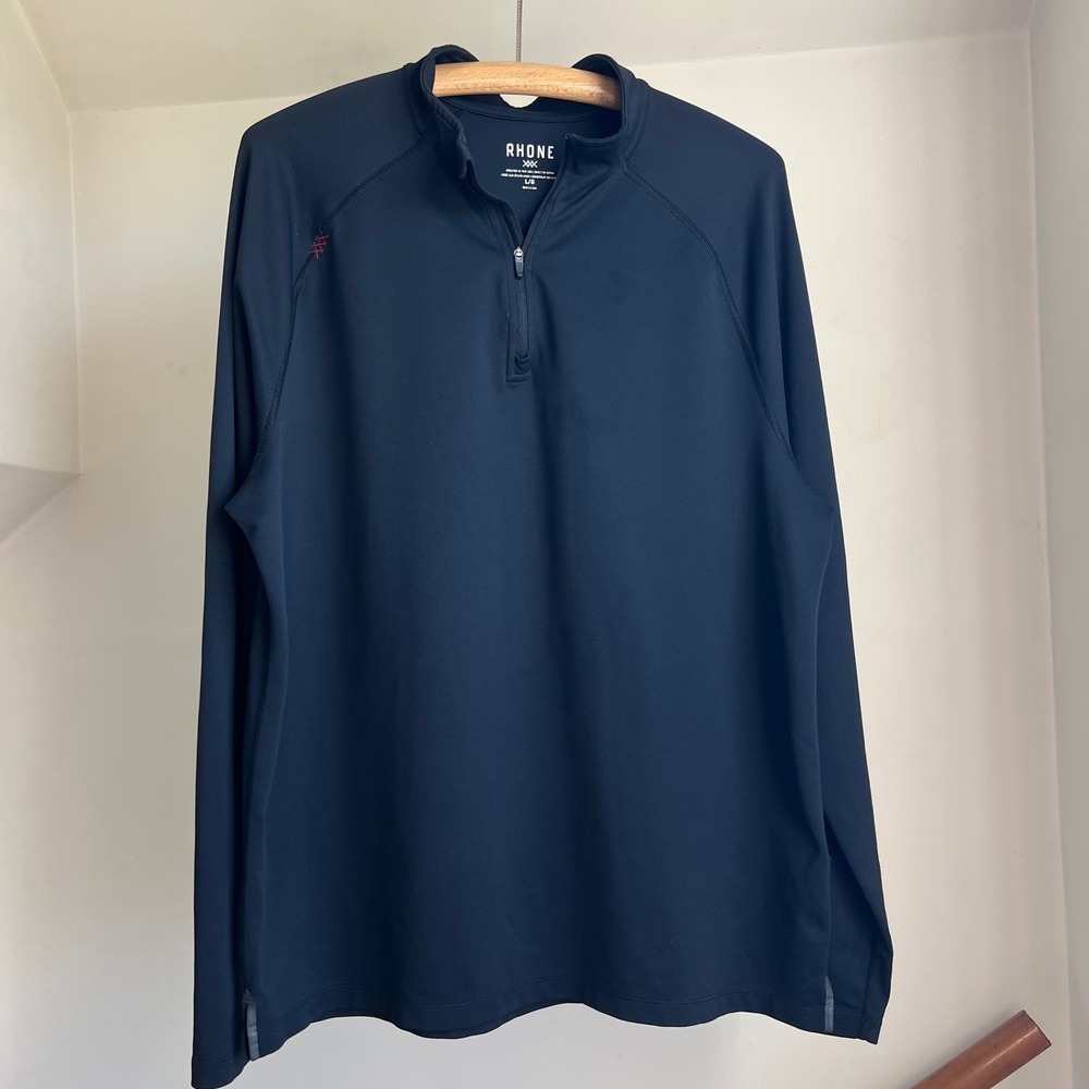 Rhone Session 1/4 Zip Pullover Size L Mens Black Performance Activewear Golf